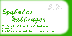 szabolcs wallinger business card